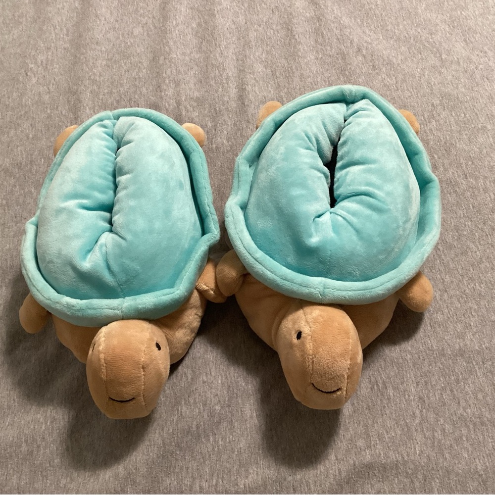 Cute Turtle Plush Slippers and Winter Socks Bundle